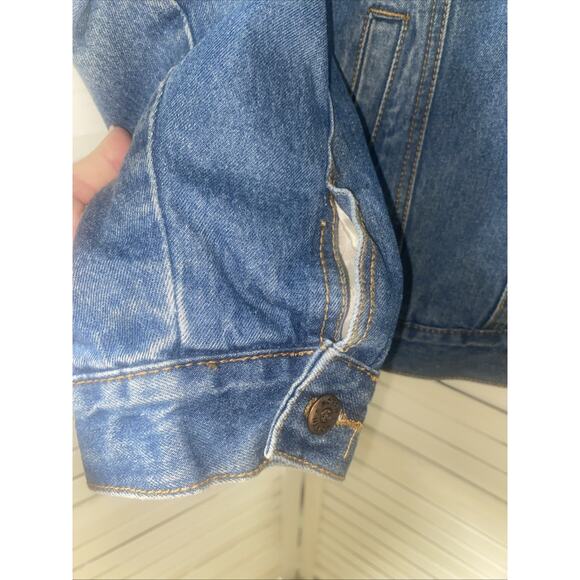 North 40 Men's Sherpa Lined Jacket Men's Blue Button Up Denim Trucker Sz Large - Picture 4 of 11